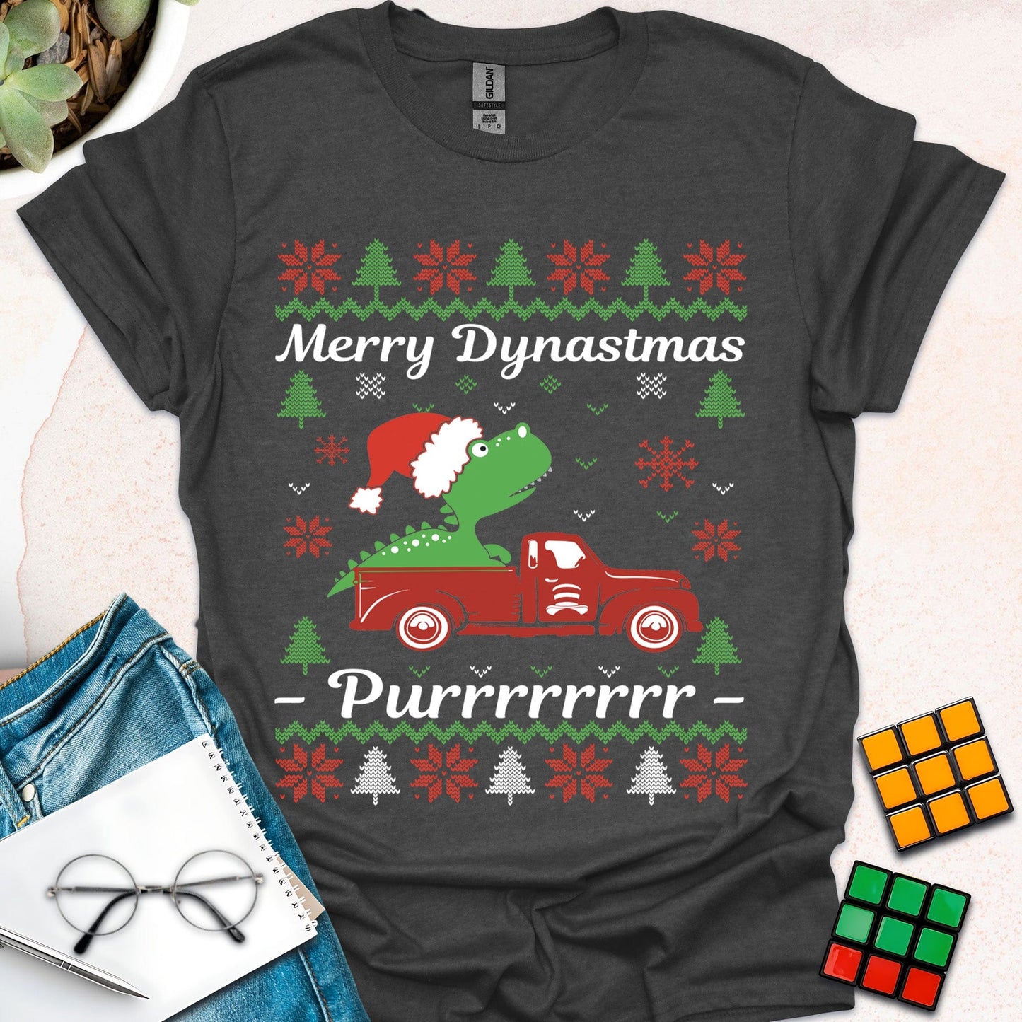 Merry Dynastmas Dinosaur  T-Shirt