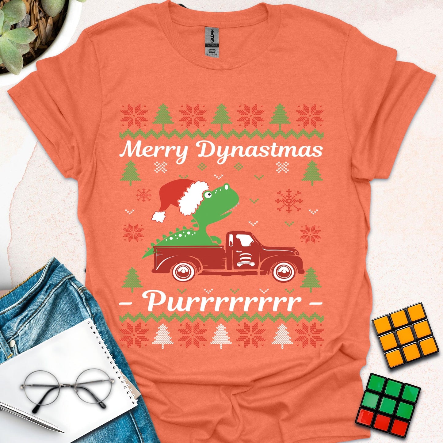 Merry Dynastmas Dinosaur  T-Shirt