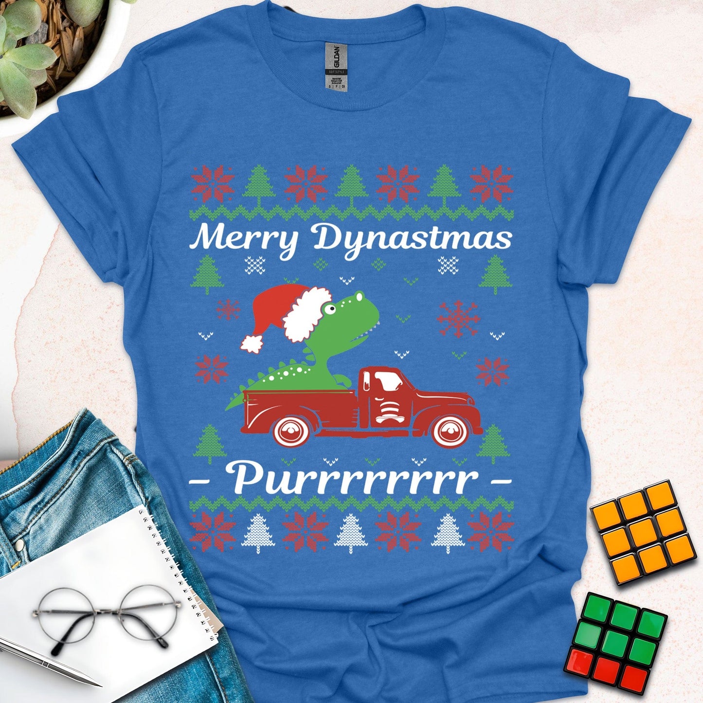 Merry Dynastmas Dinosaur  T-Shirt