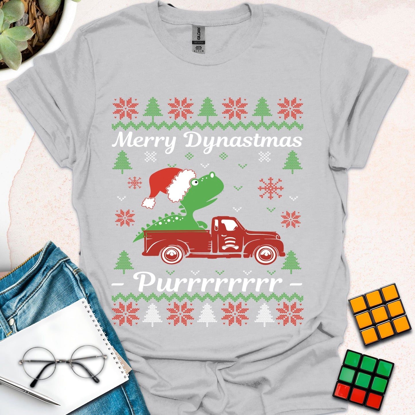 Merry Dynastmas Dinosaur  T-Shirt