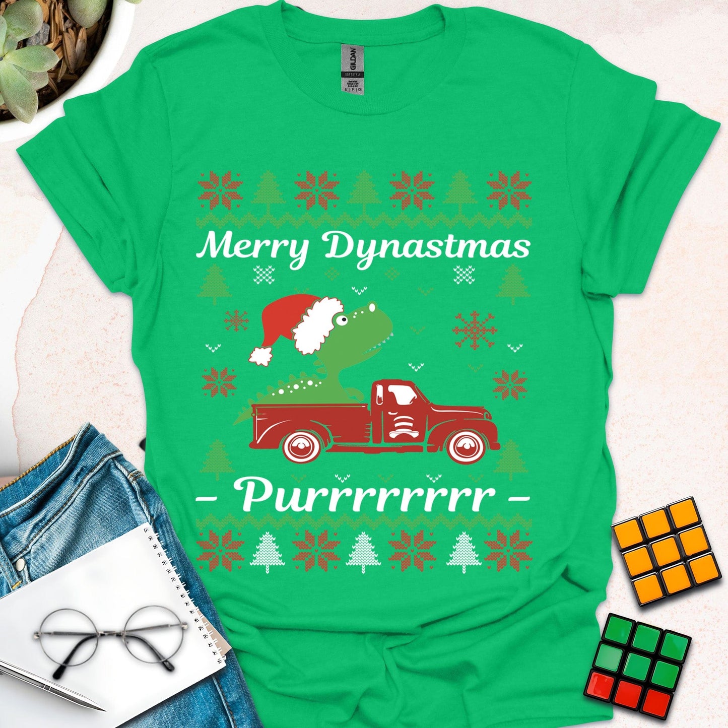 Merry Dynastmas Dinosaur  T-Shirt