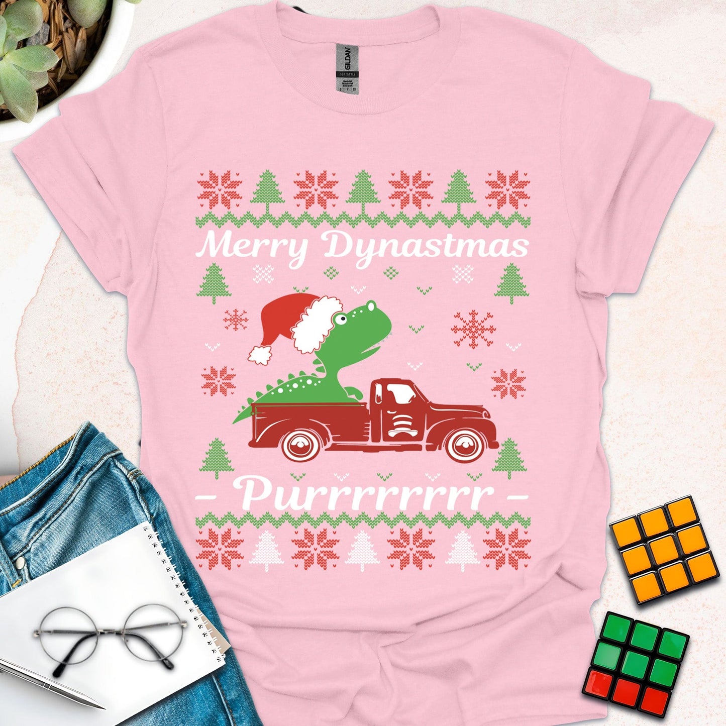 Merry Dynastmas Dinosaur  T-Shirt