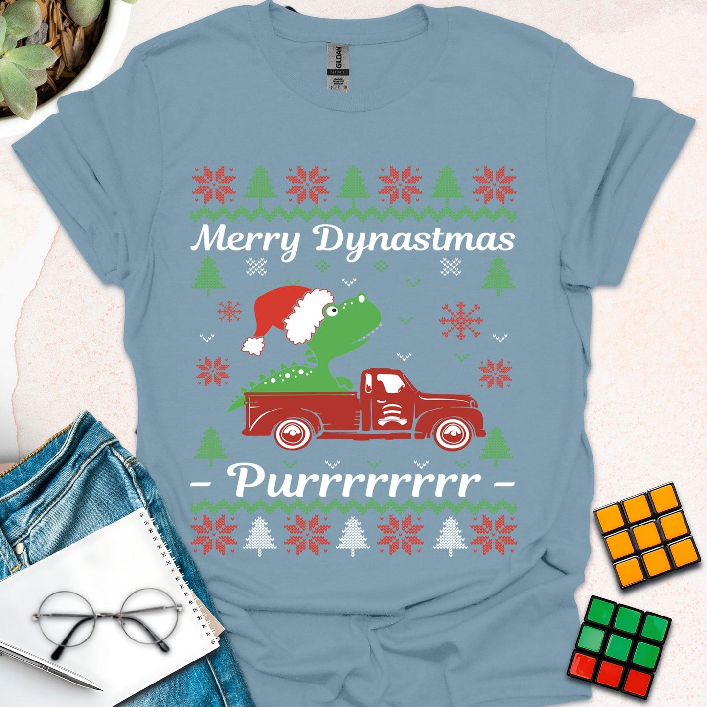 Merry Dynastmas Dinosaur  T-Shirt