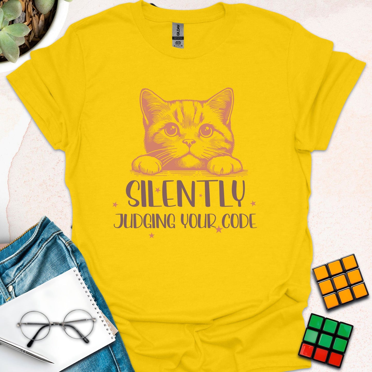 Cat Silently Judging Your Code T-Shirt