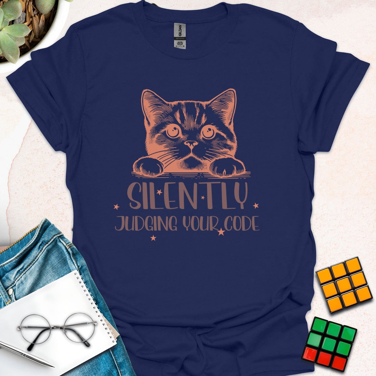 Cat Silently Judging Your Code T-Shirt