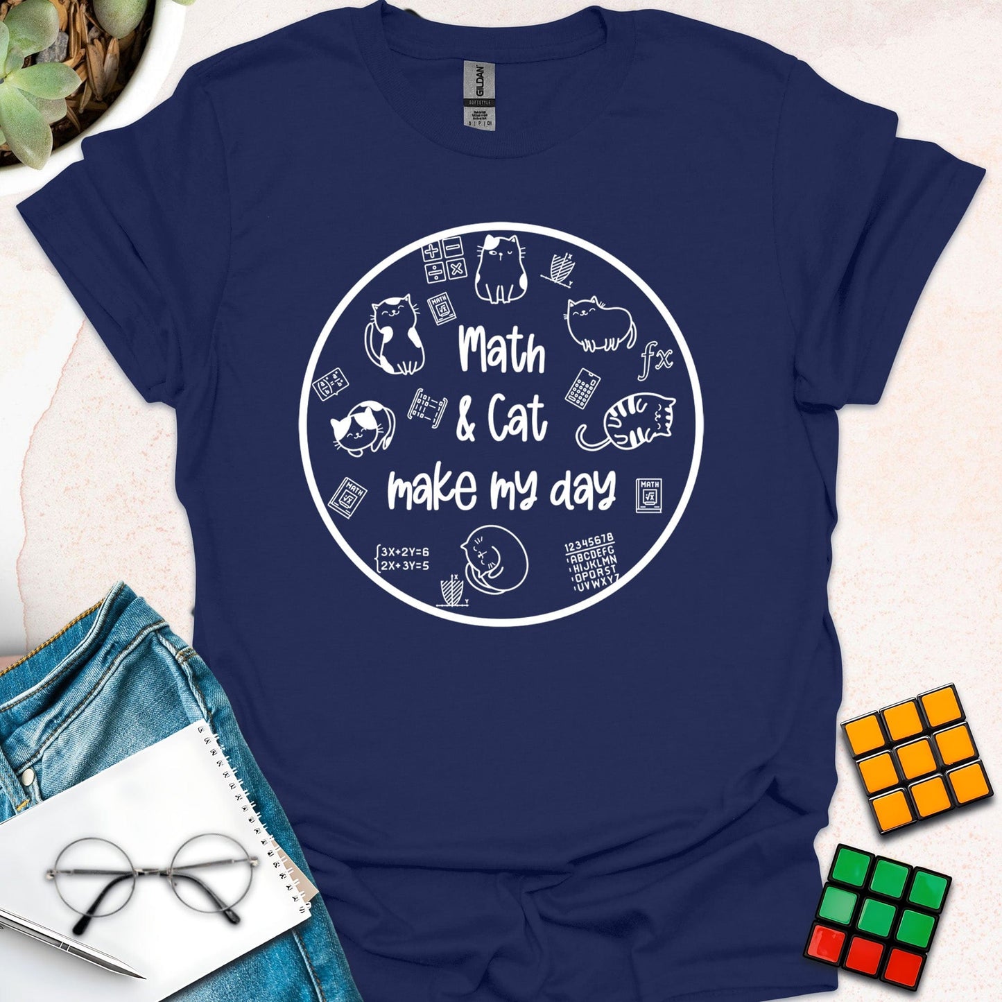 Math & Cat Make My Day T-Shirt