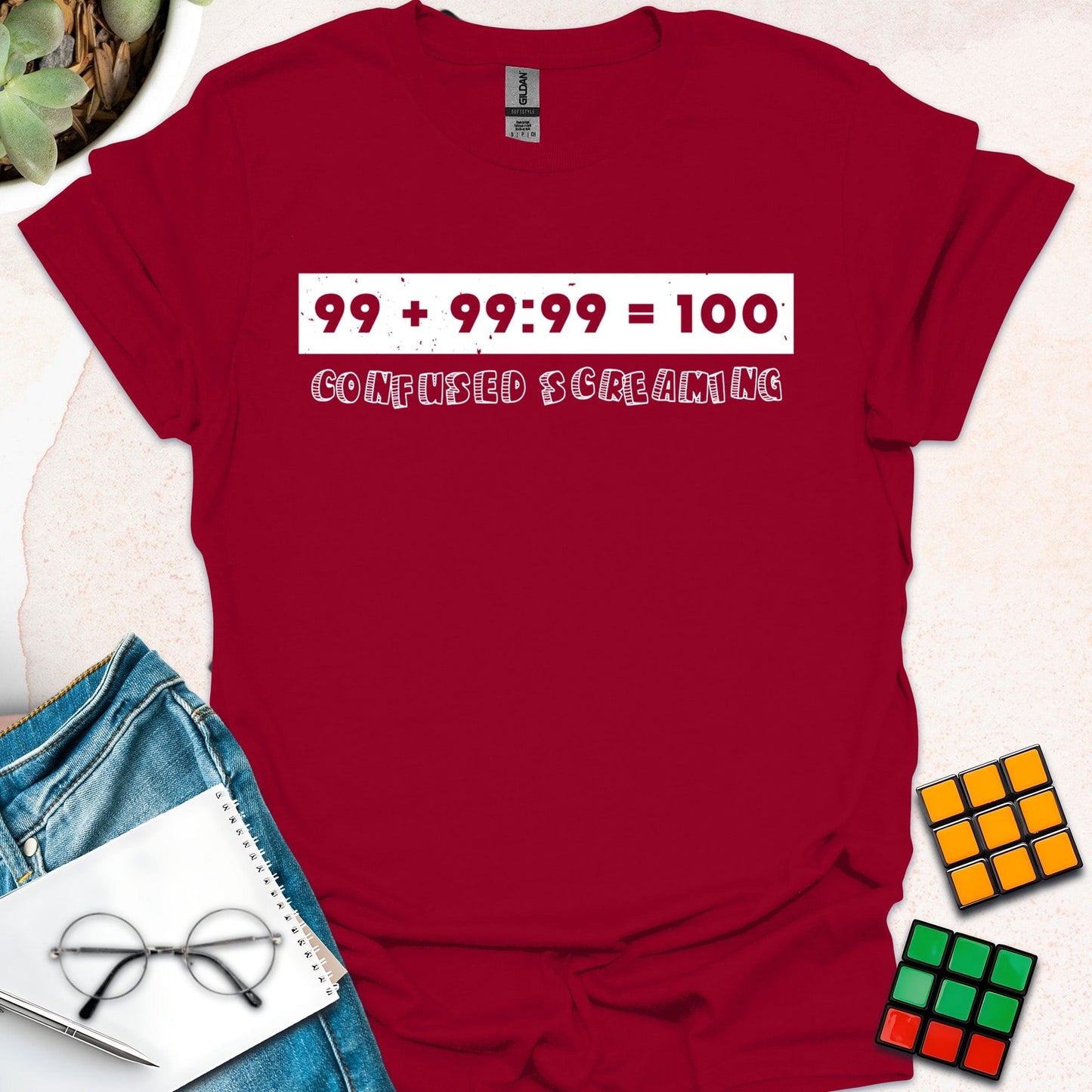 Confused Screaming: 99+99:99=100 T-Shirt