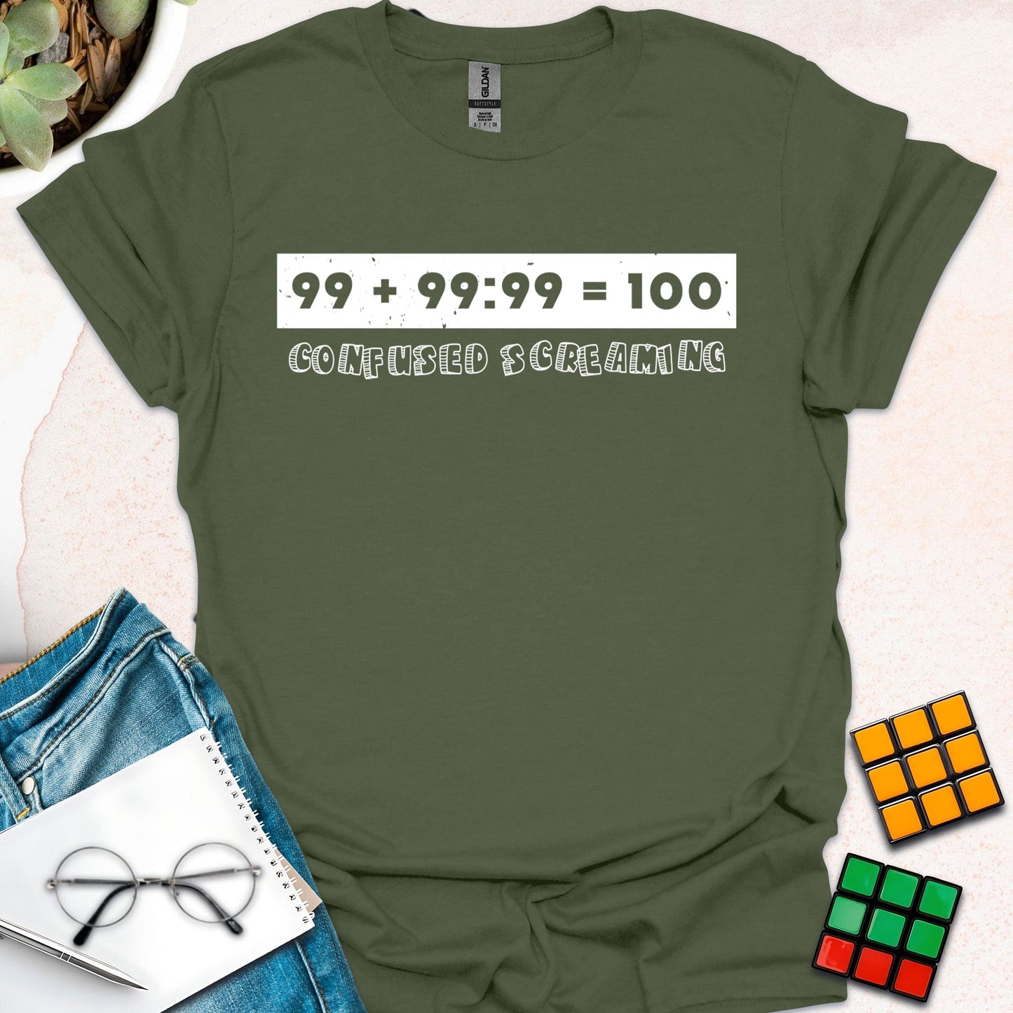 Confused Screaming: 99+99:99=100 T-Shirt