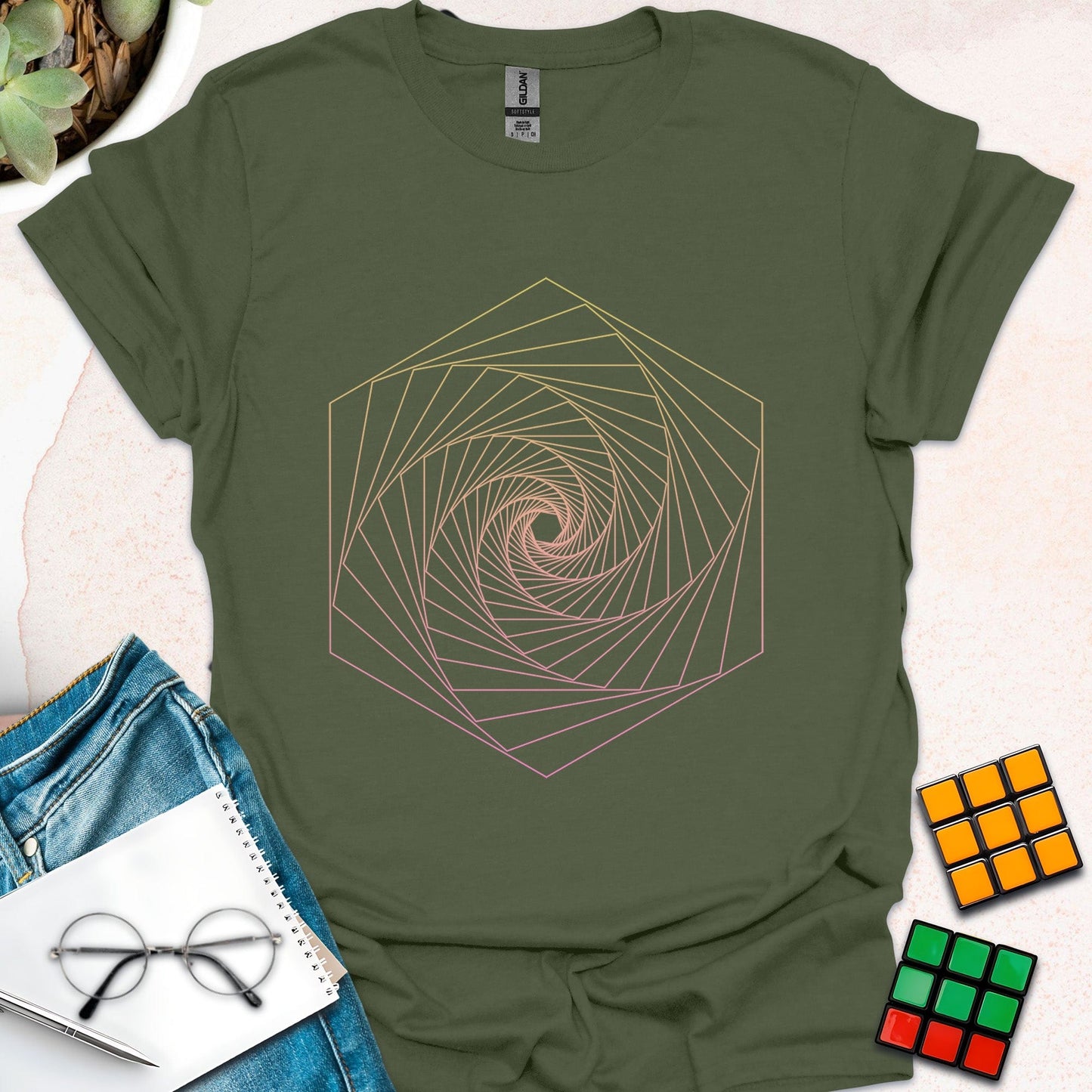 Geometric Vortex: The Art of Precision T-Shirt