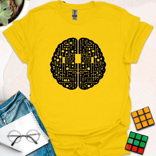 Circuitry of Genius: Programmer's Brain T-Shirt (Black Version)