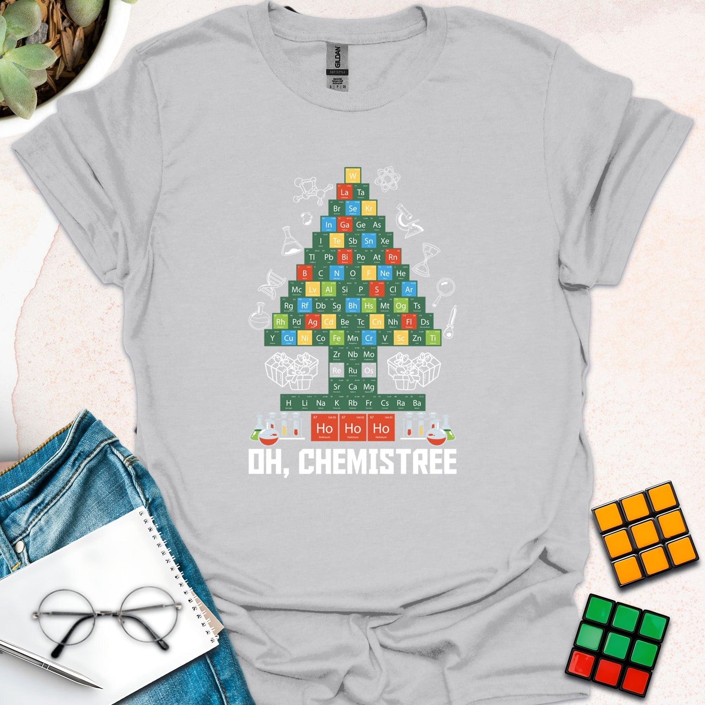 Oh, Chemistree: Periodic Table Christmas Fun T-Shirt