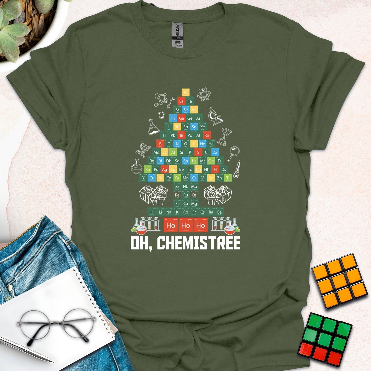 Oh, Chemistree: Periodic Table Christmas Fun T-Shirt