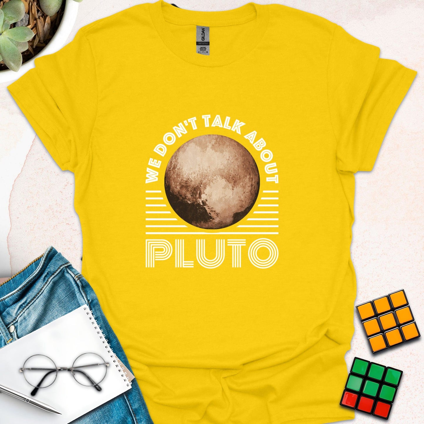 We Don’t Talk About Pluto – Retro Space T-Shirt