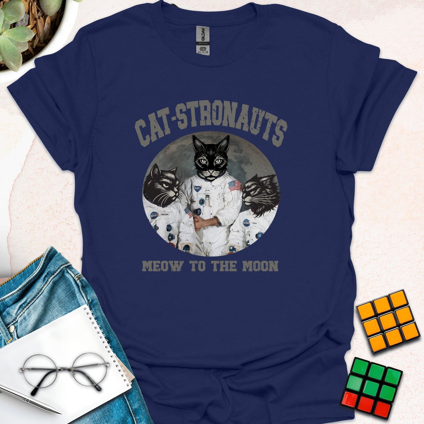 Cat-stronauts – Meow to the Moon Space Cat T-Shirt