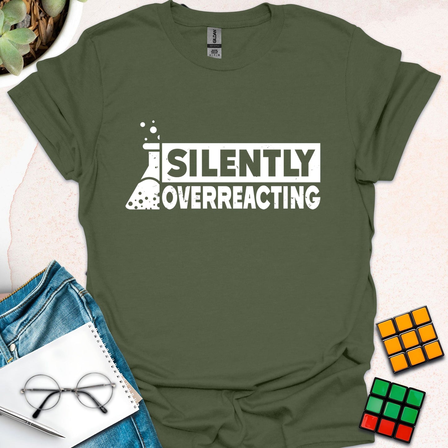 Silently Overreacting – Chemistry Humor T-Shirt