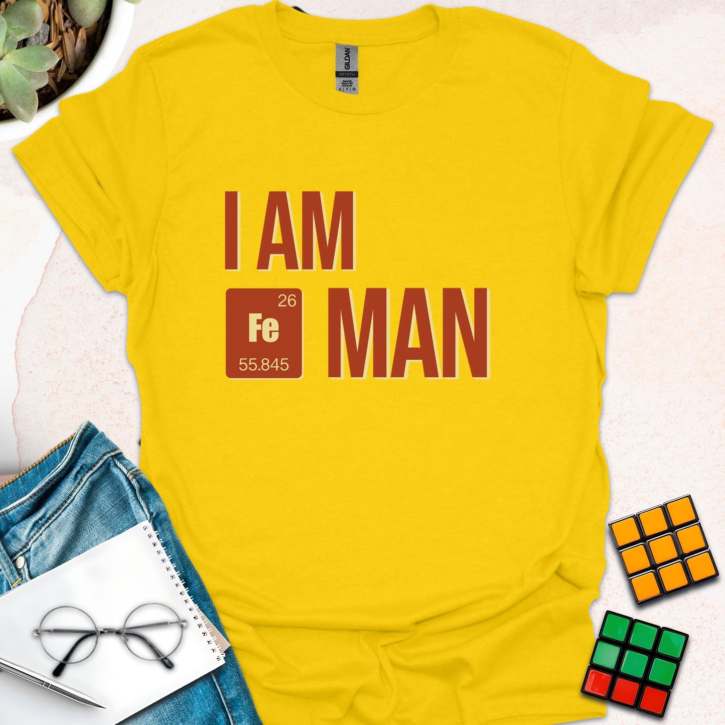 I Am Iron (Fe) Man – Elemental Humor T-Shirt