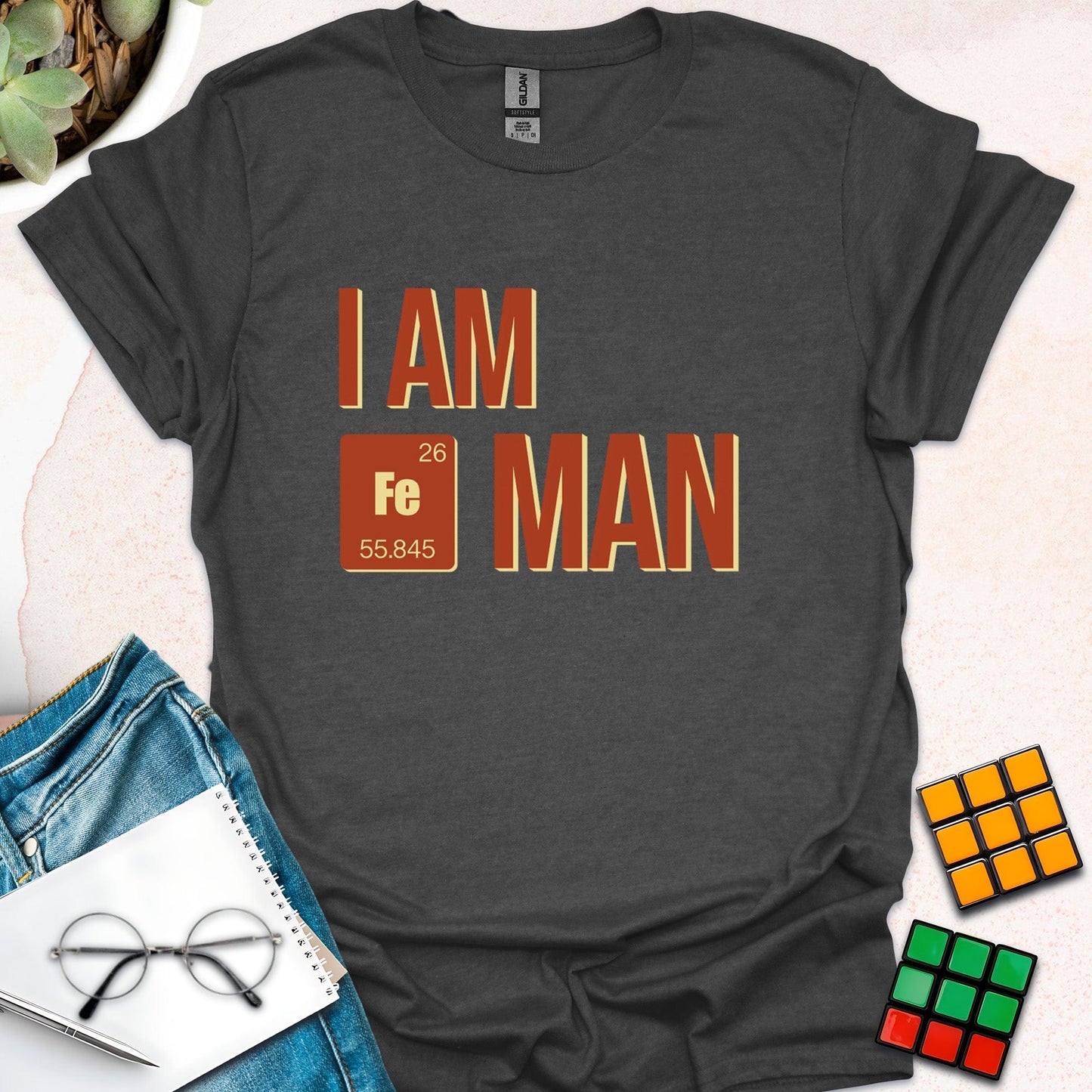 I Am Iron (Fe) Man – Elemental Humor T-Shirt