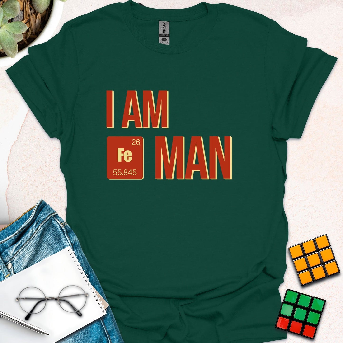 I Am Iron (Fe) Man – Elemental Humor T-Shirt