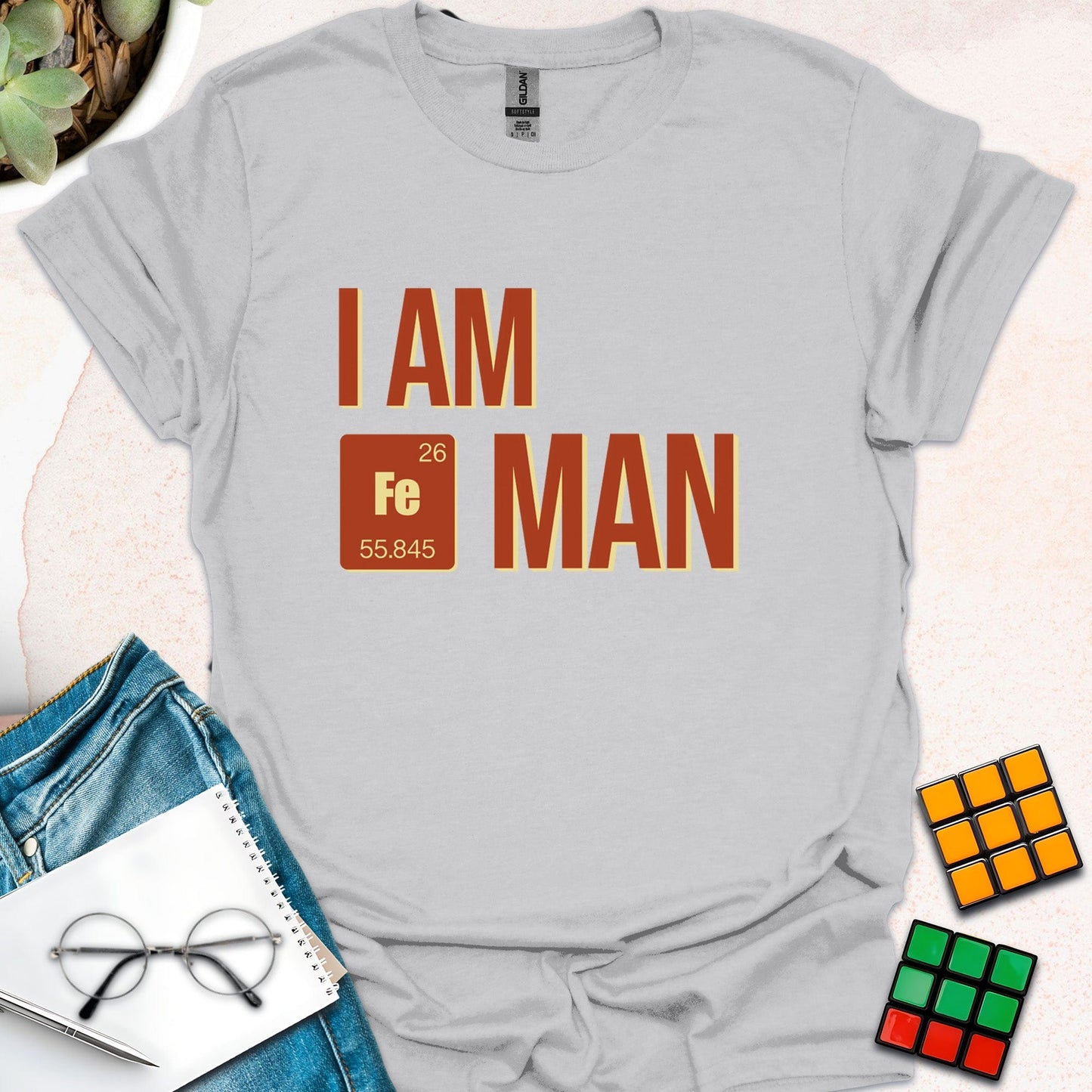 I Am Iron (Fe) Man – Elemental Humor T-Shirt