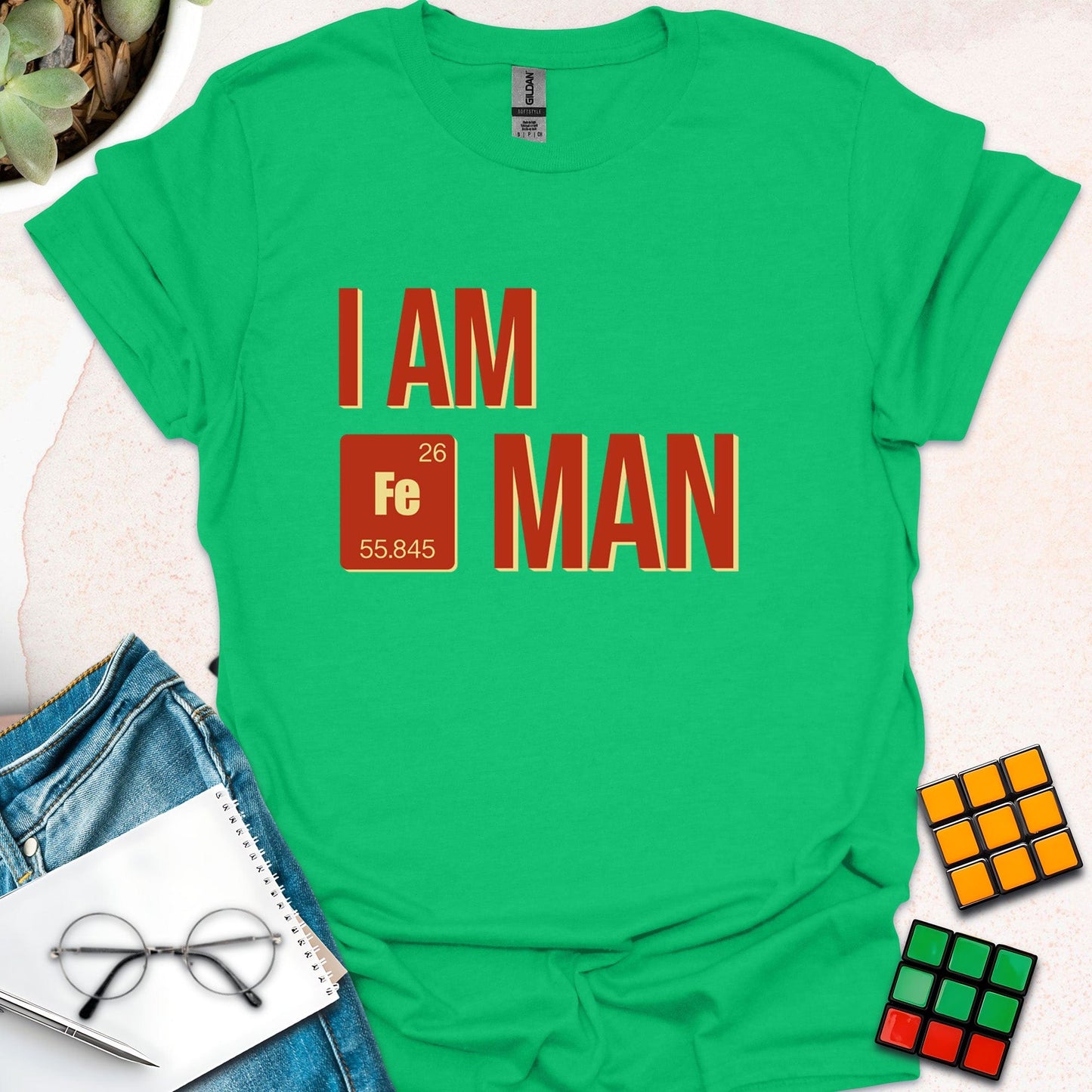 I Am Iron (Fe) Man – Elemental Humor T-Shirt