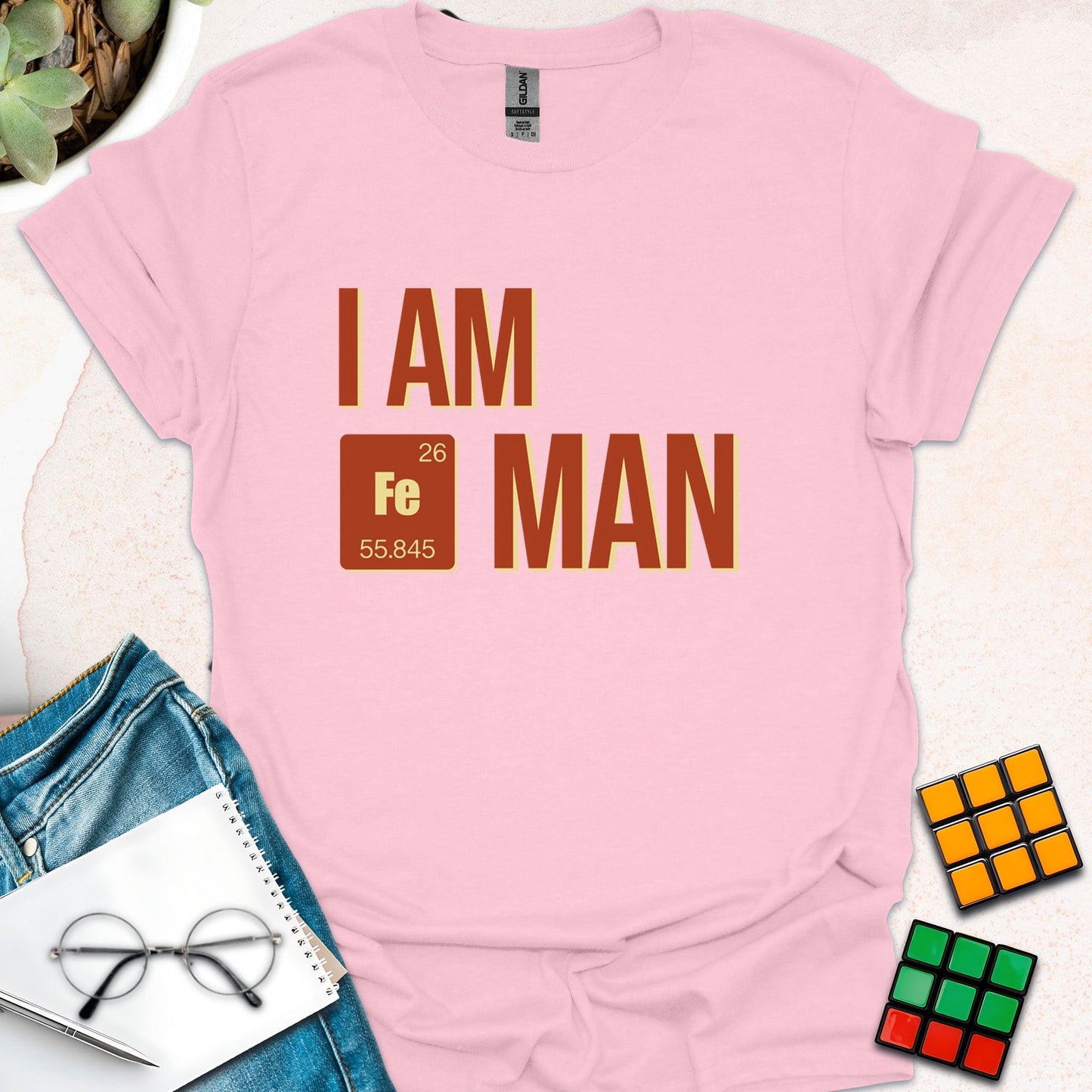 I Am Iron (Fe) Man – Elemental Humor T-Shirt