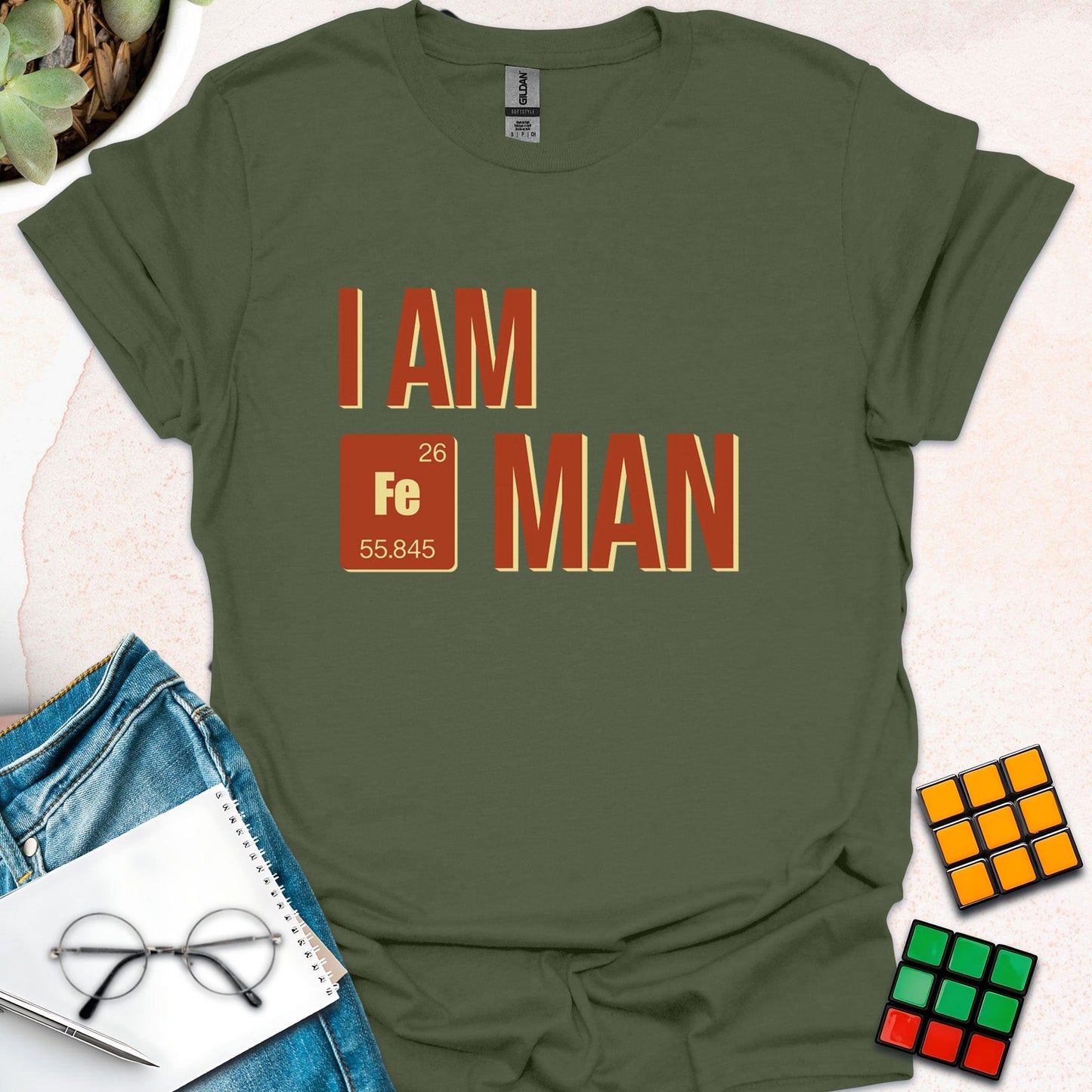 I Am Iron (Fe) Man – Elemental Humor T-Shirt