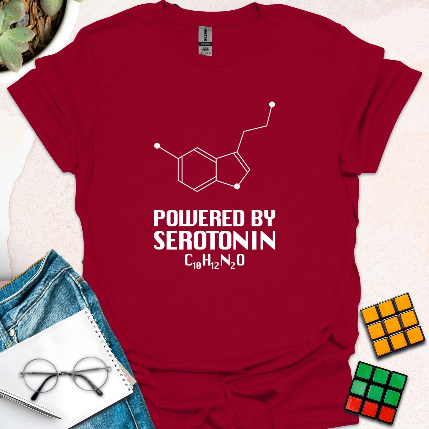 Powered by Serotonin – Happy Chemical T-Shirt