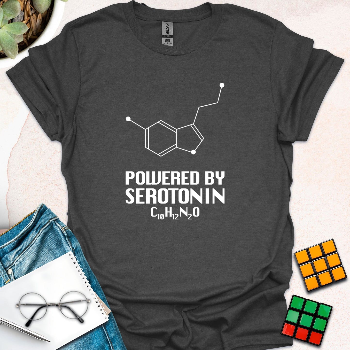 Powered by Serotonin – Happy Chemical T-Shirt