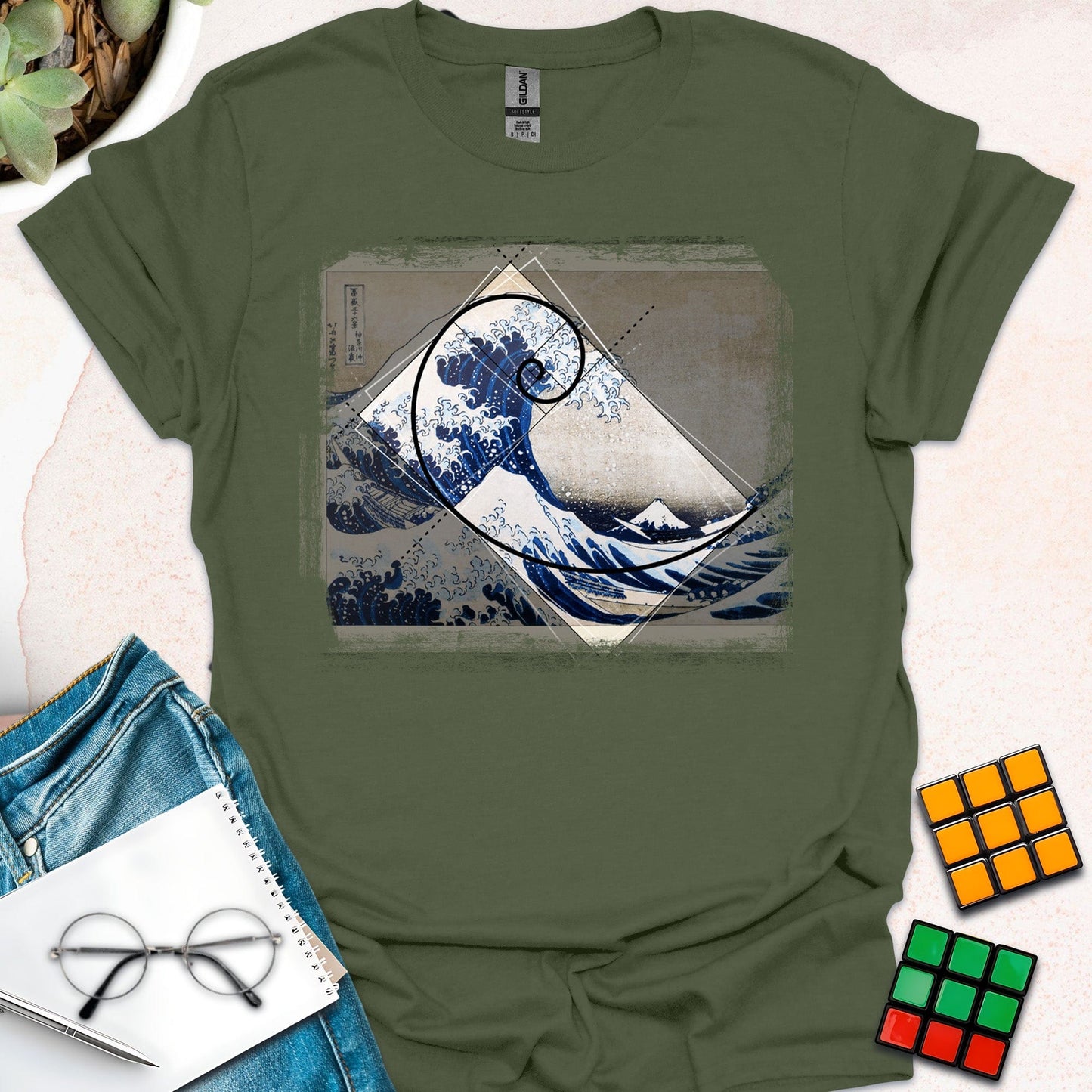 Fibonacci Hokusai - Another Wave T-shirt